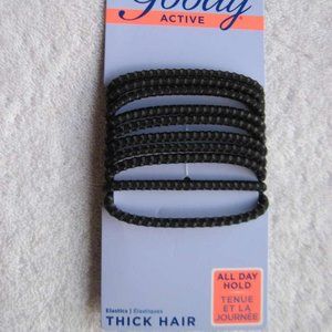 10 Black 2018 Goody Ouchless Stay Put Ponytailer Hair Bands No Metal Elastics